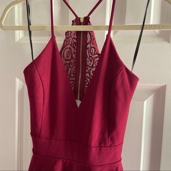 SOLD NWT Maroon Lace Back Flare Dress Small - Picture 13 of 15